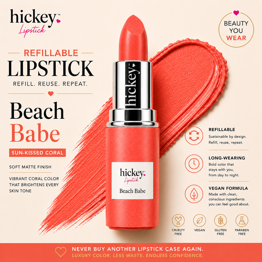 Beach Babe Refill | Peachy Coral Lipstick Refill for Hickey Wearable Lipstick Pendant