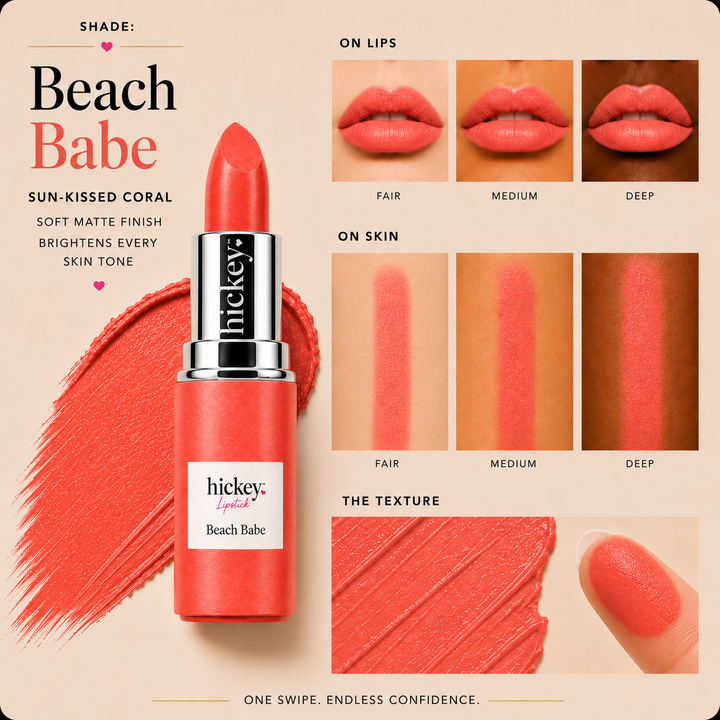 Beach Babe Refill | Peachy Coral Lipstick Refill for Hickey Wearable Lipstick Pendant