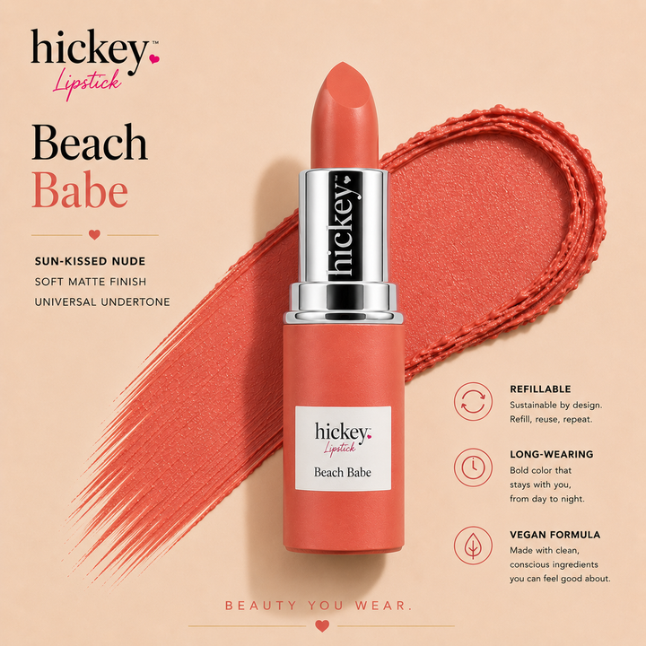 Beach Babe Refill | Peachy Coral Lipstick Refill for Hickey Wearable Lipstick Pendant