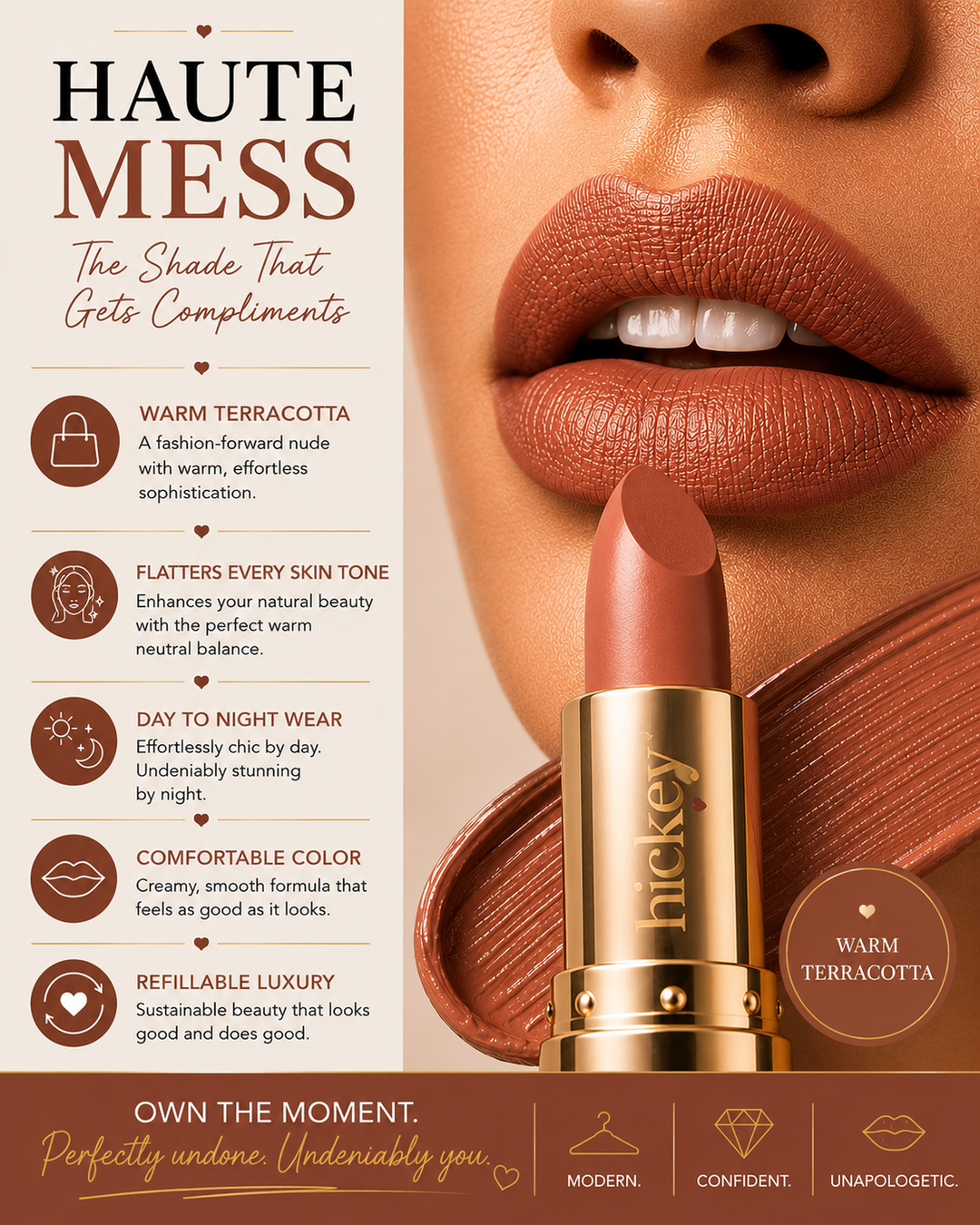 HAUTE MESS | Modern Terracotta Lipstick Refill