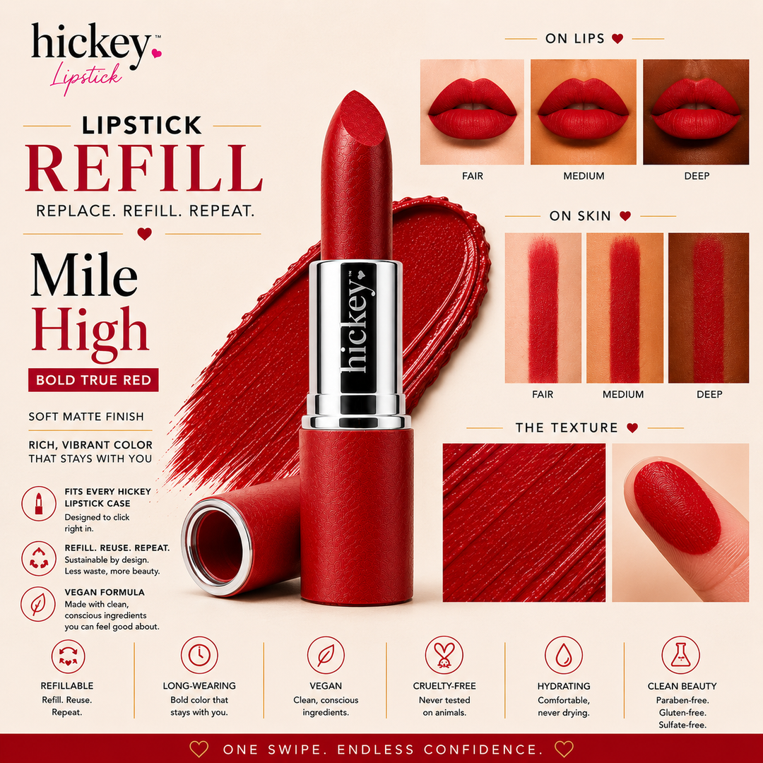 Mile High Refill | Classic Red Lipstick Refill for Hickey Wearable Lipstick Pendant