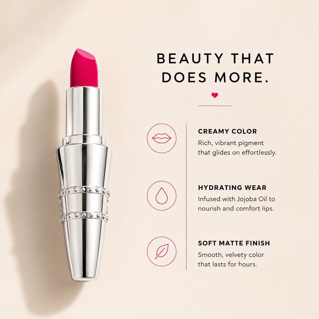 Walk of Shame Hot Hot Pink Lipstick Necklace | Clean, Bold Pink Pendant Case | Hickey Lipstick