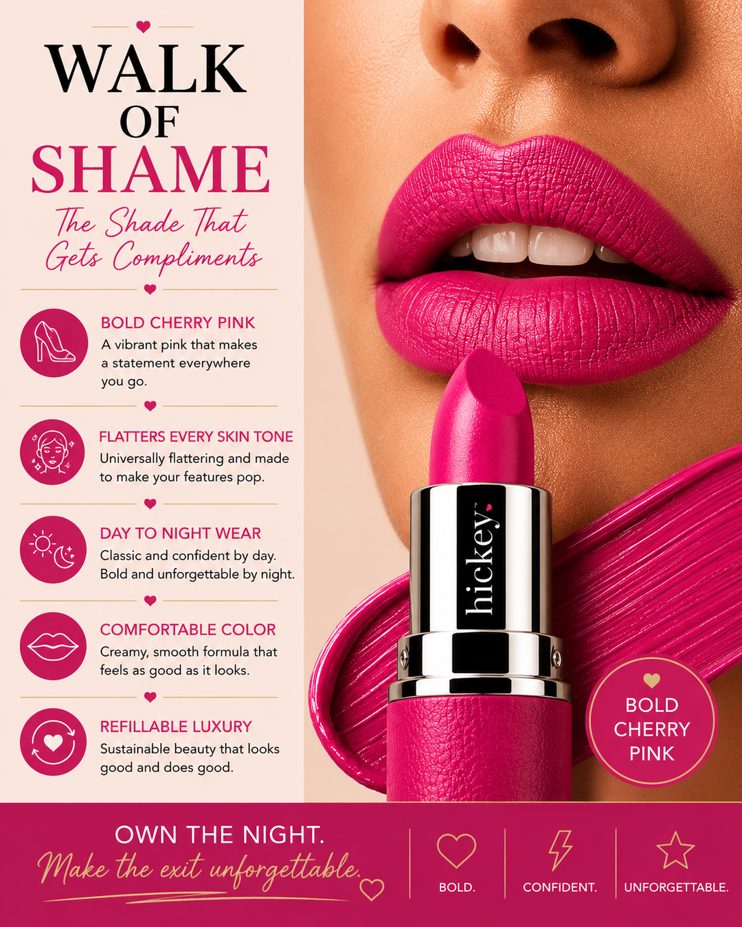 WALK OF SHAME | Hot Pink Lipstick Refill
